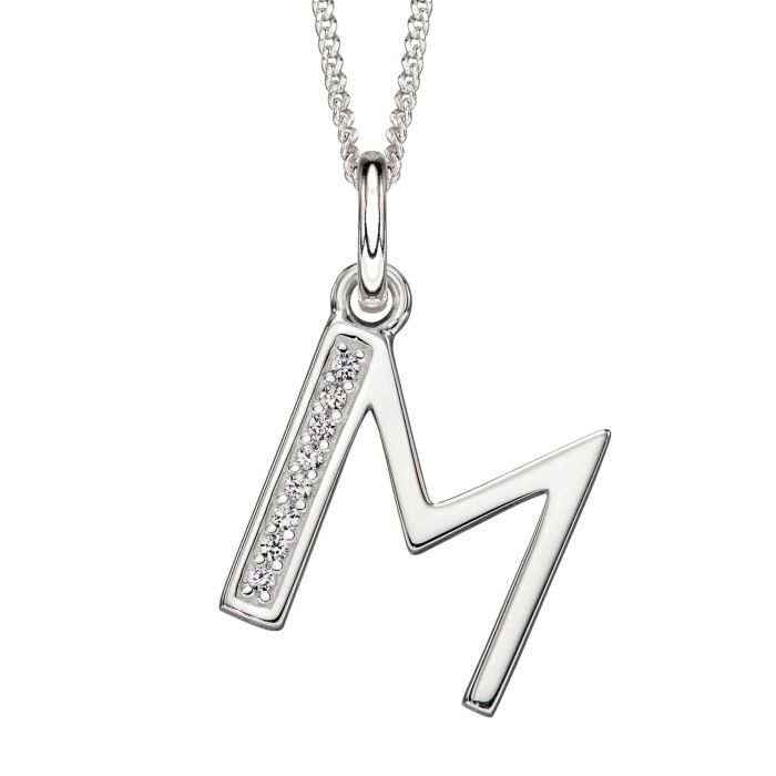 Initial Pendant with CZ