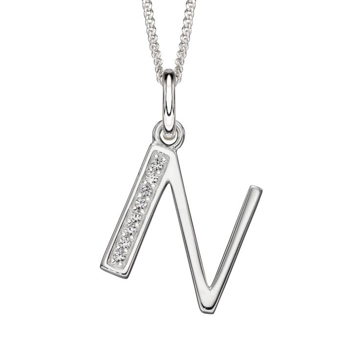 Initial Pendant with CZ