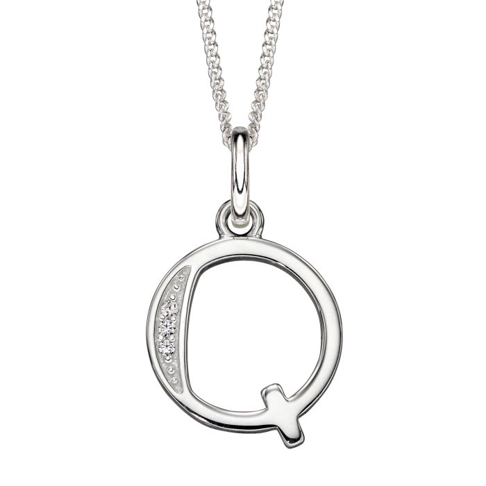 Initial Pendant with CZ