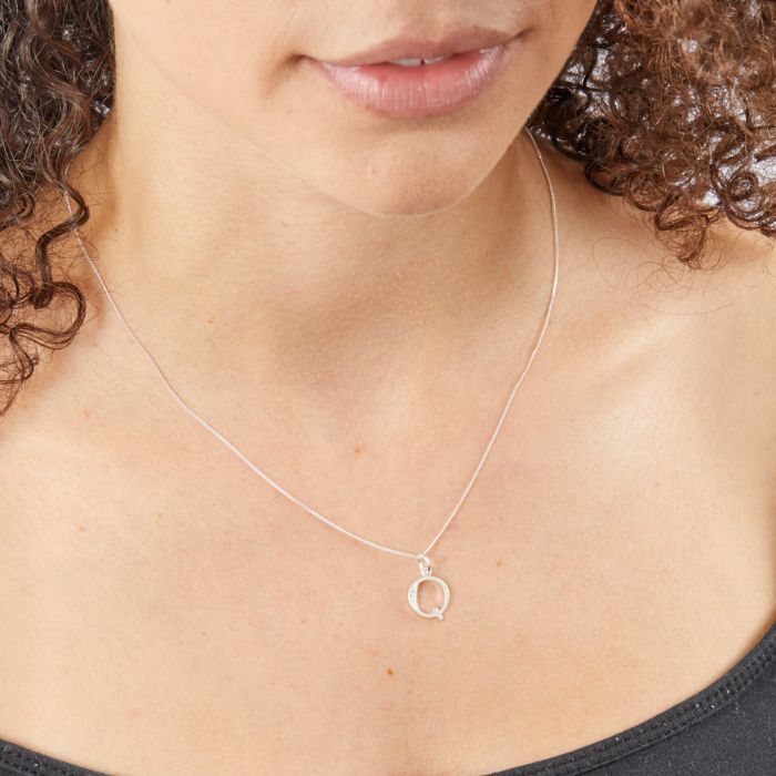 Initial Pendant with CZ