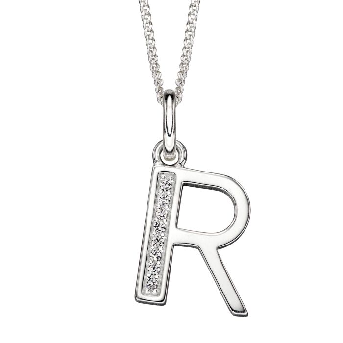 Initial Pendant with CZ