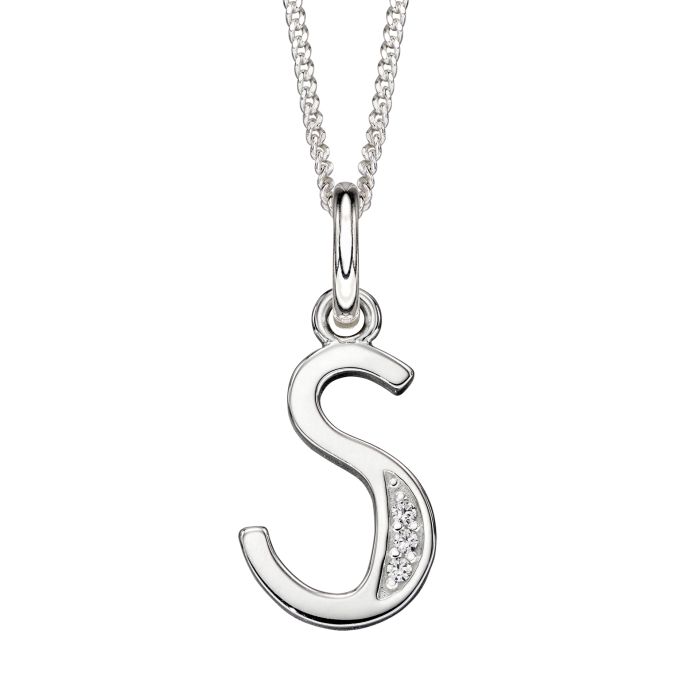 Initial Pendant with CZ