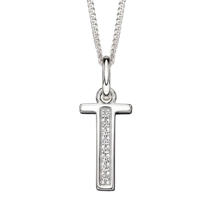 Initial Pendant with CZ