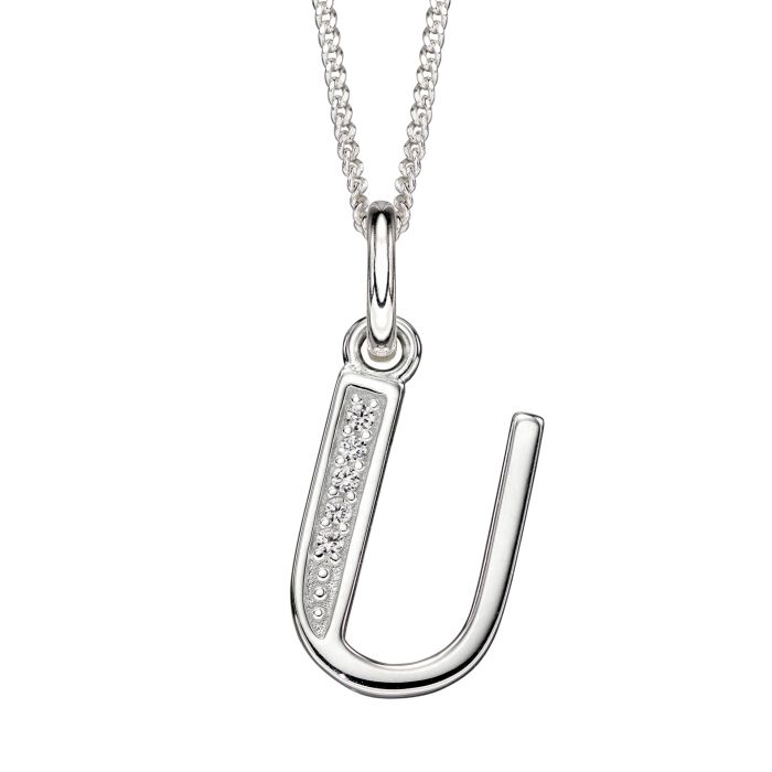 Initial Pendant with CZ