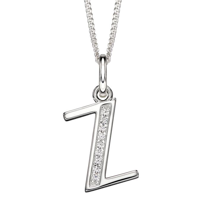 Initial Pendant with CZ
