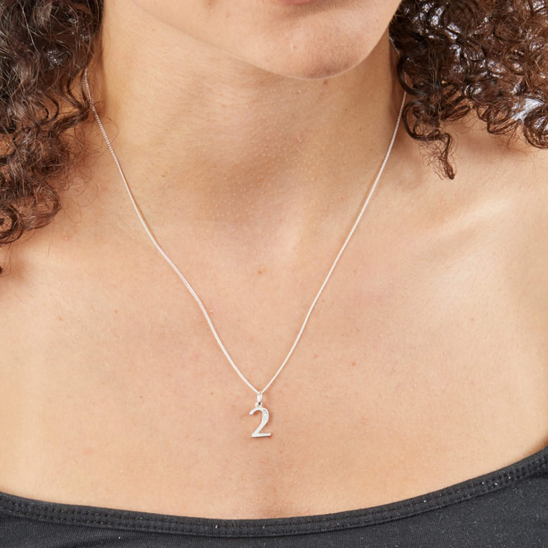 Number Pendant with CZ