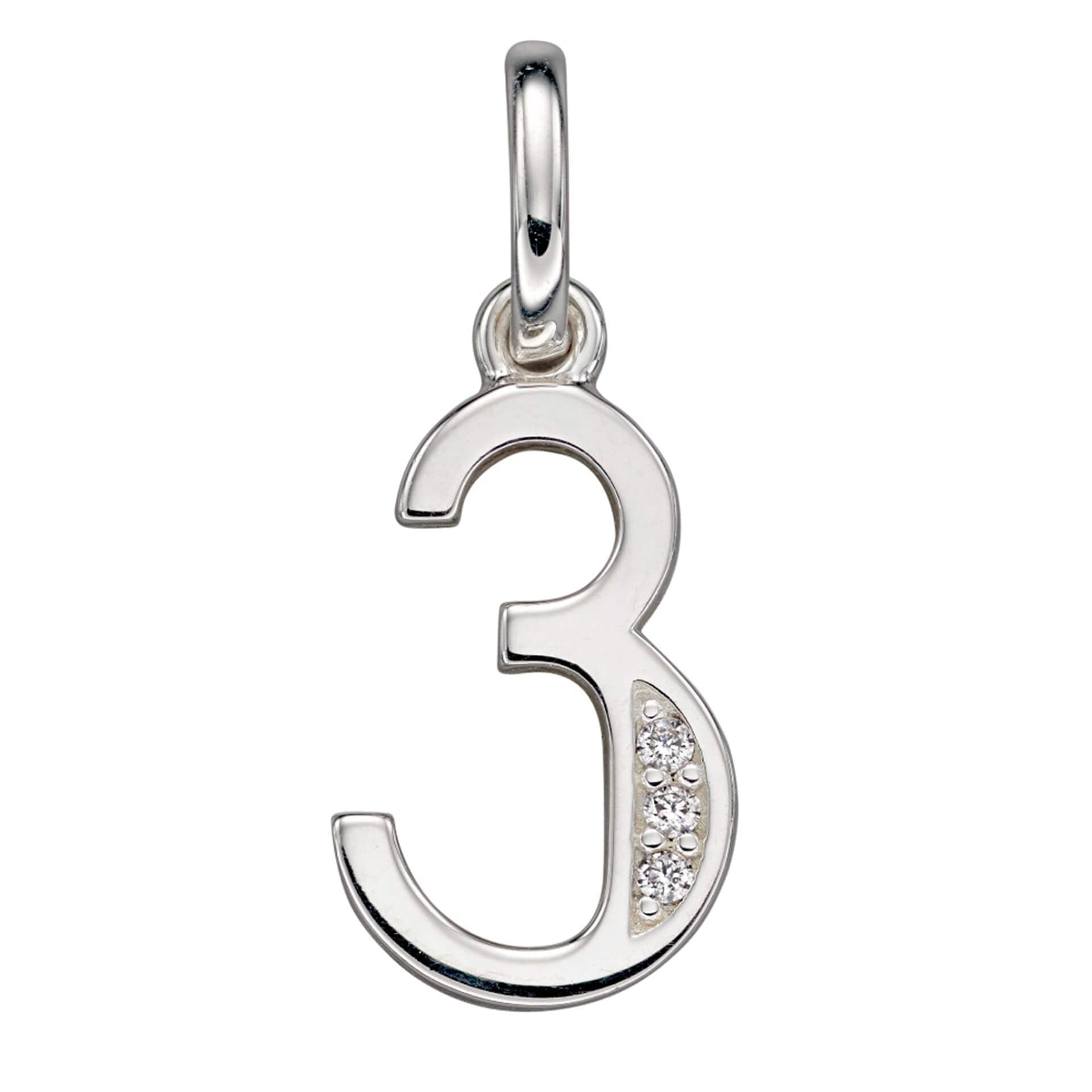 Number Pendant with CZ