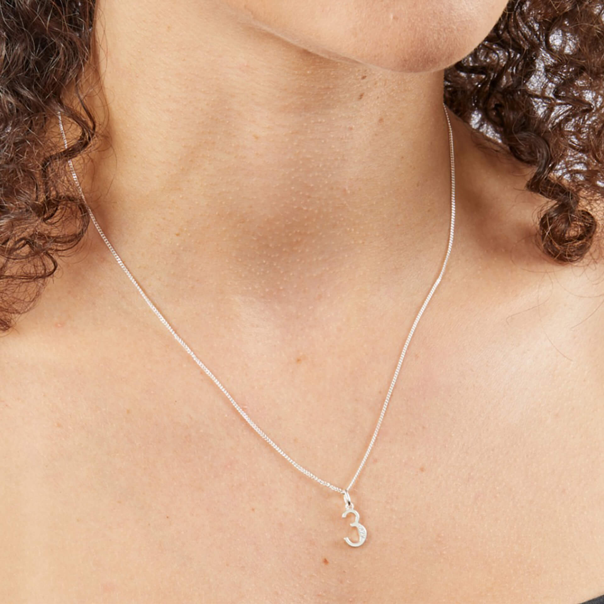 Number Pendant with CZ