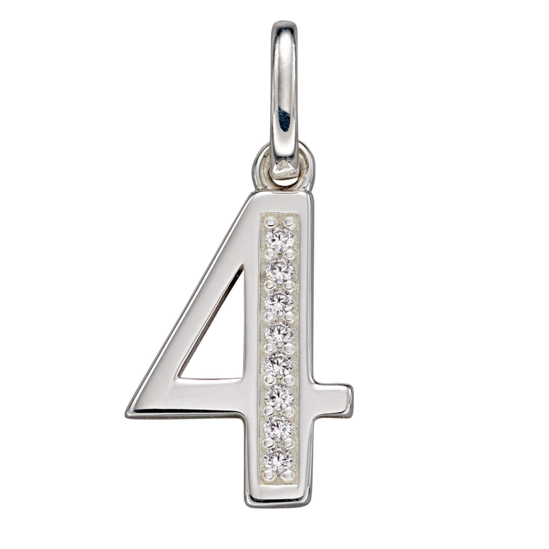 Number Pendant with CZ