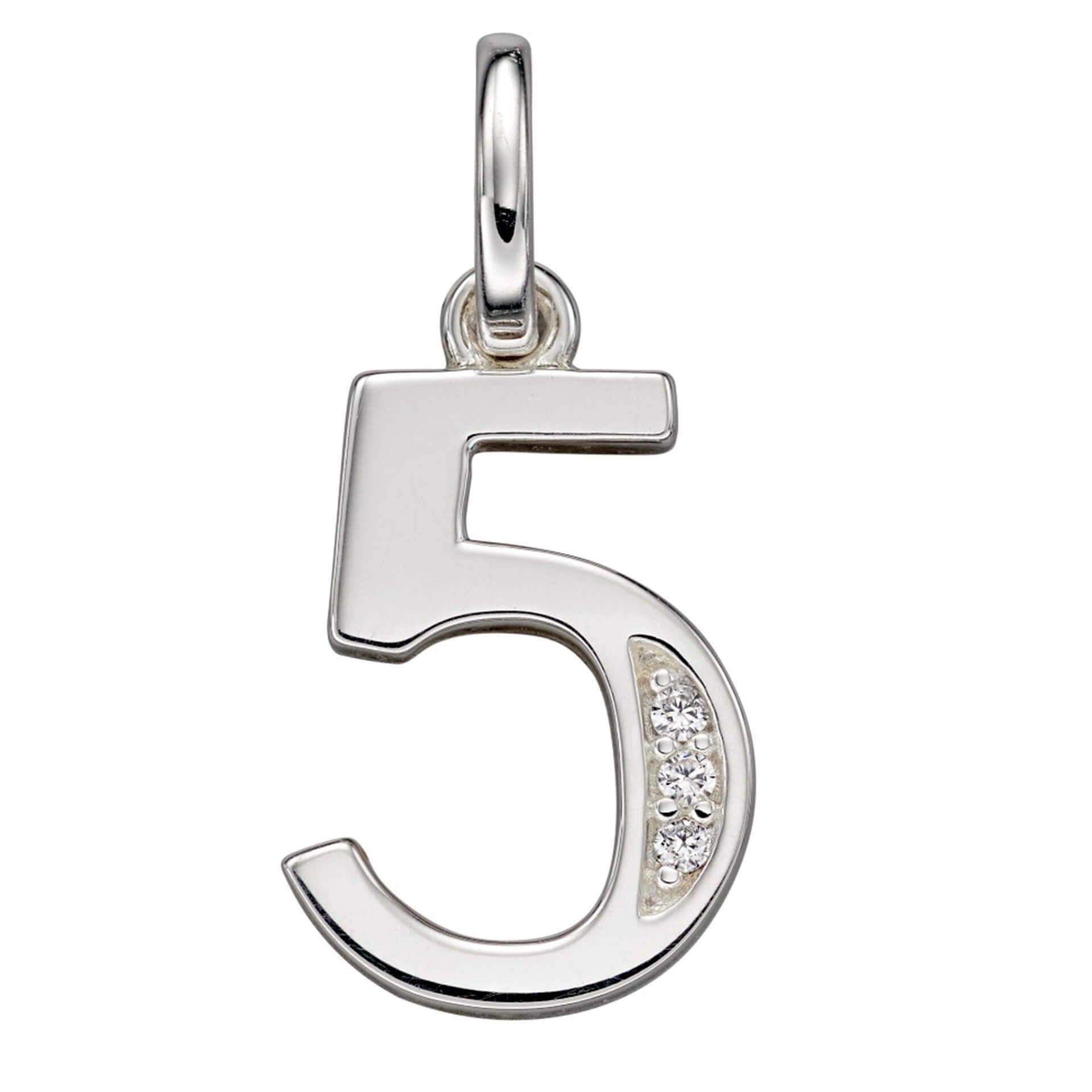 Number Pendant with CZ