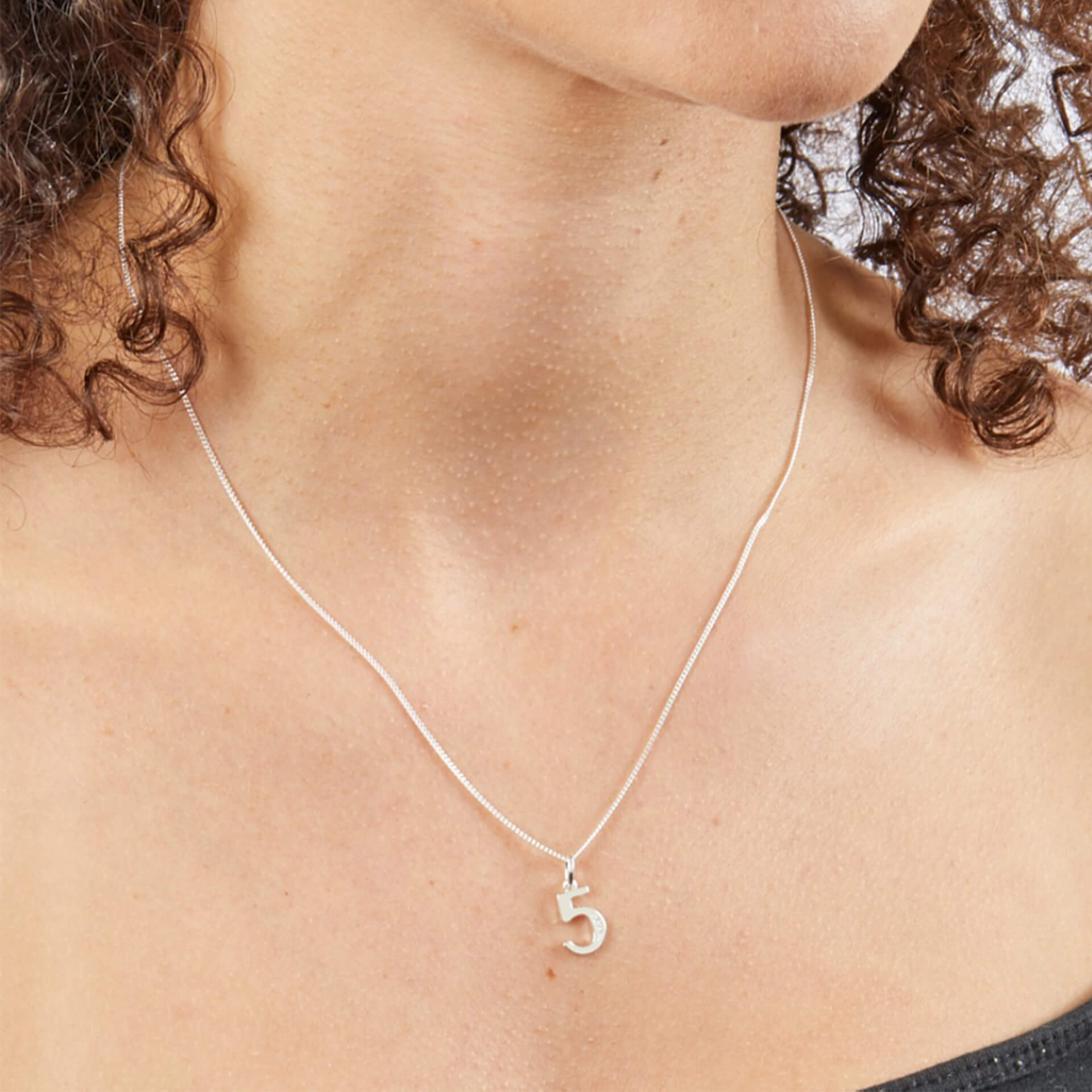 Number Pendant with CZ