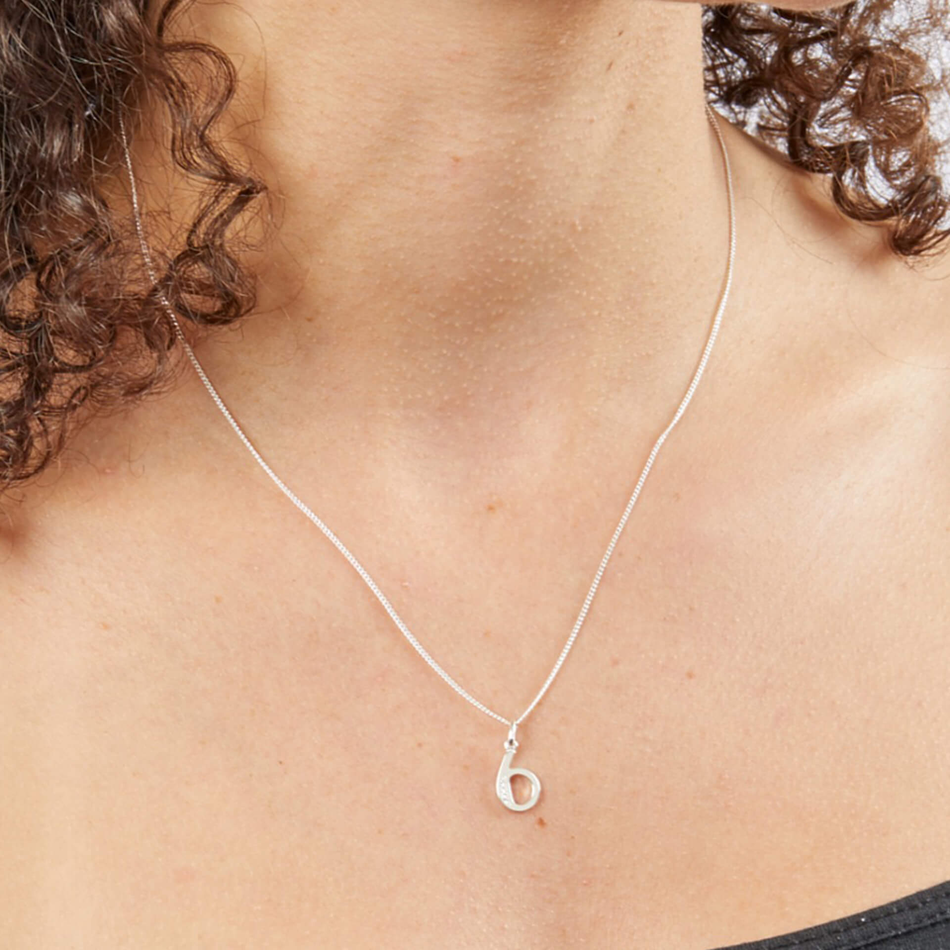 Number Pendant with CZ
