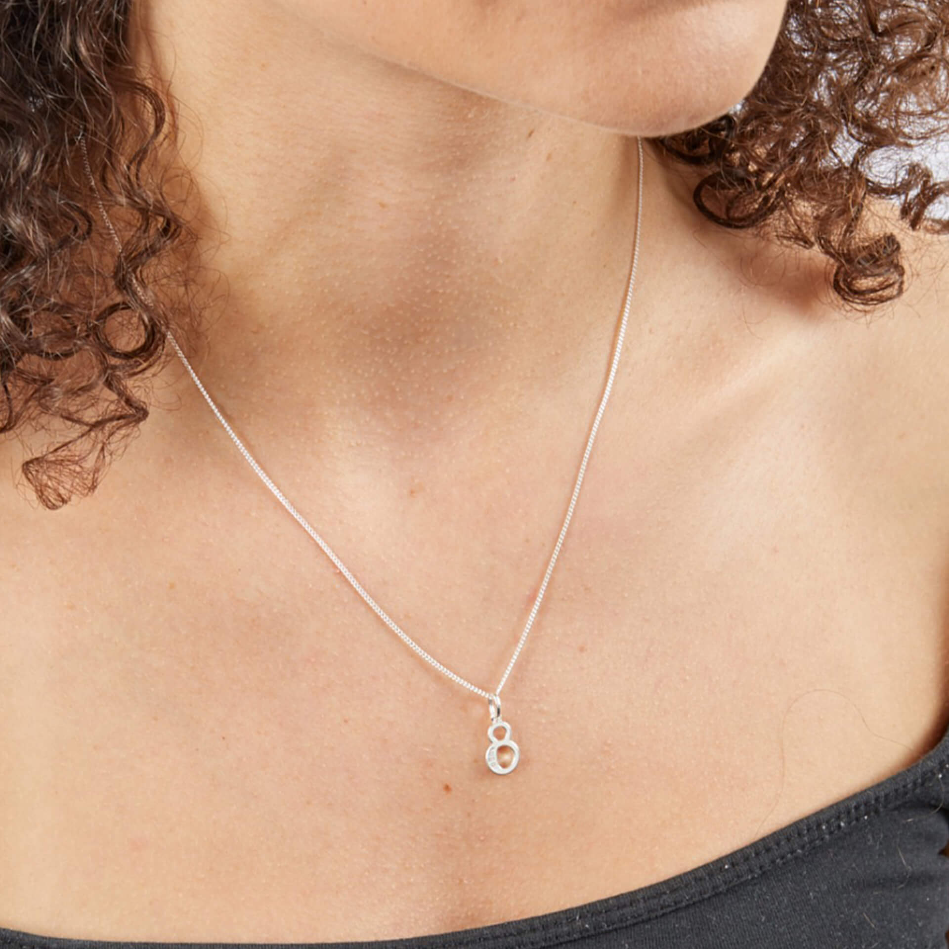 Number Pendant with CZ