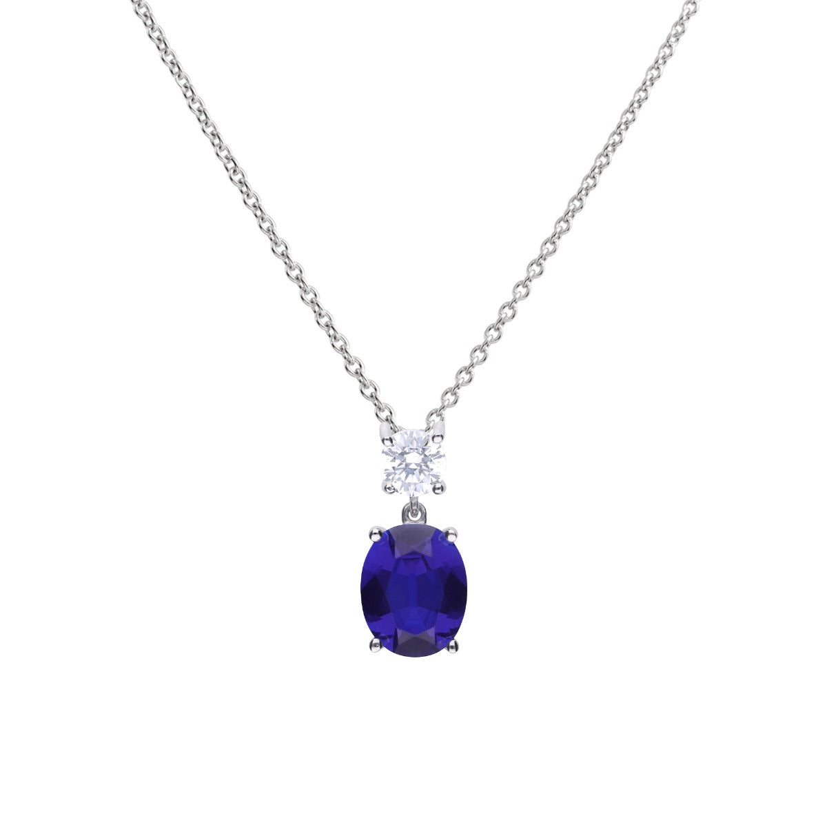 Oval Zirconia Drop Pendant