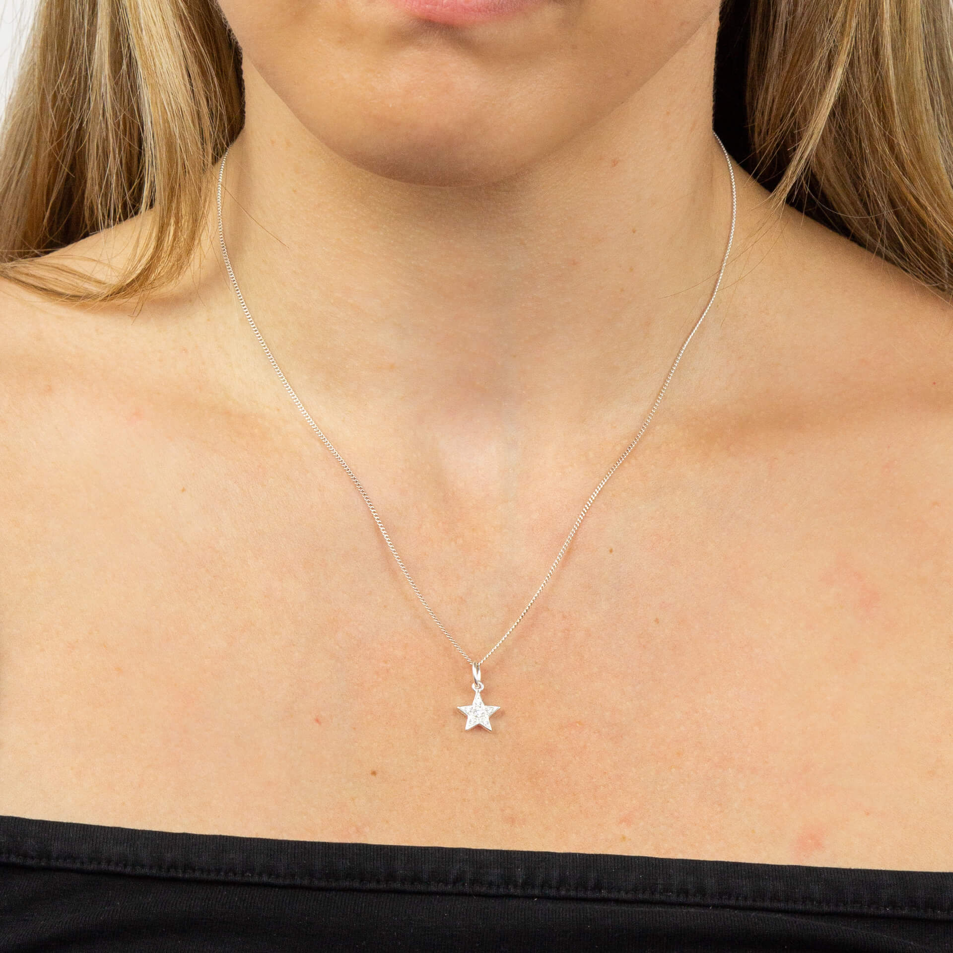 Pave Set Star Pendant with Cubic Zirconia