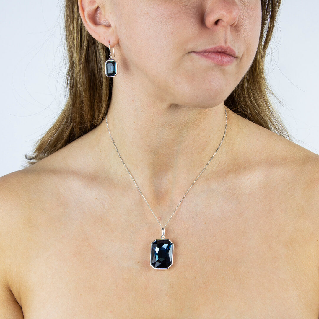 Elongated Octagon Crystal Pendant