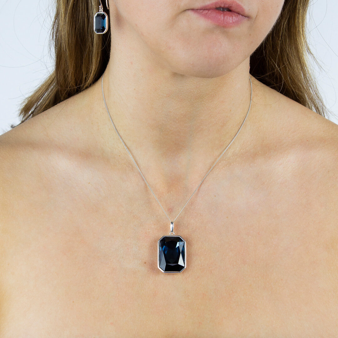 Elongated Octagon Crystal Pendant