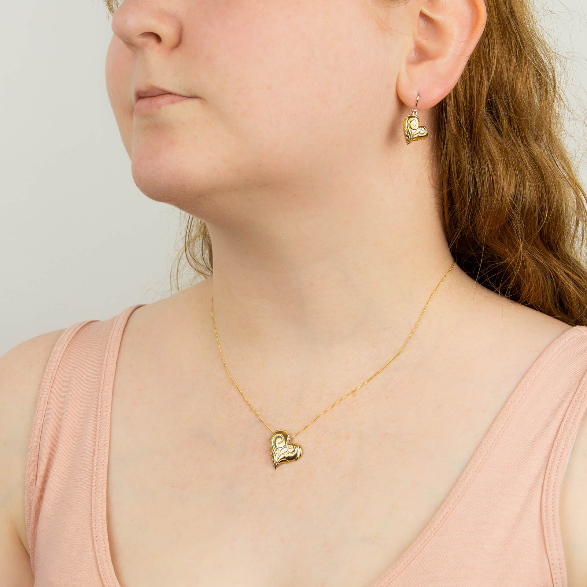 Night Sky Inspired Heart Drop Earrings with Yellow Gold Plating