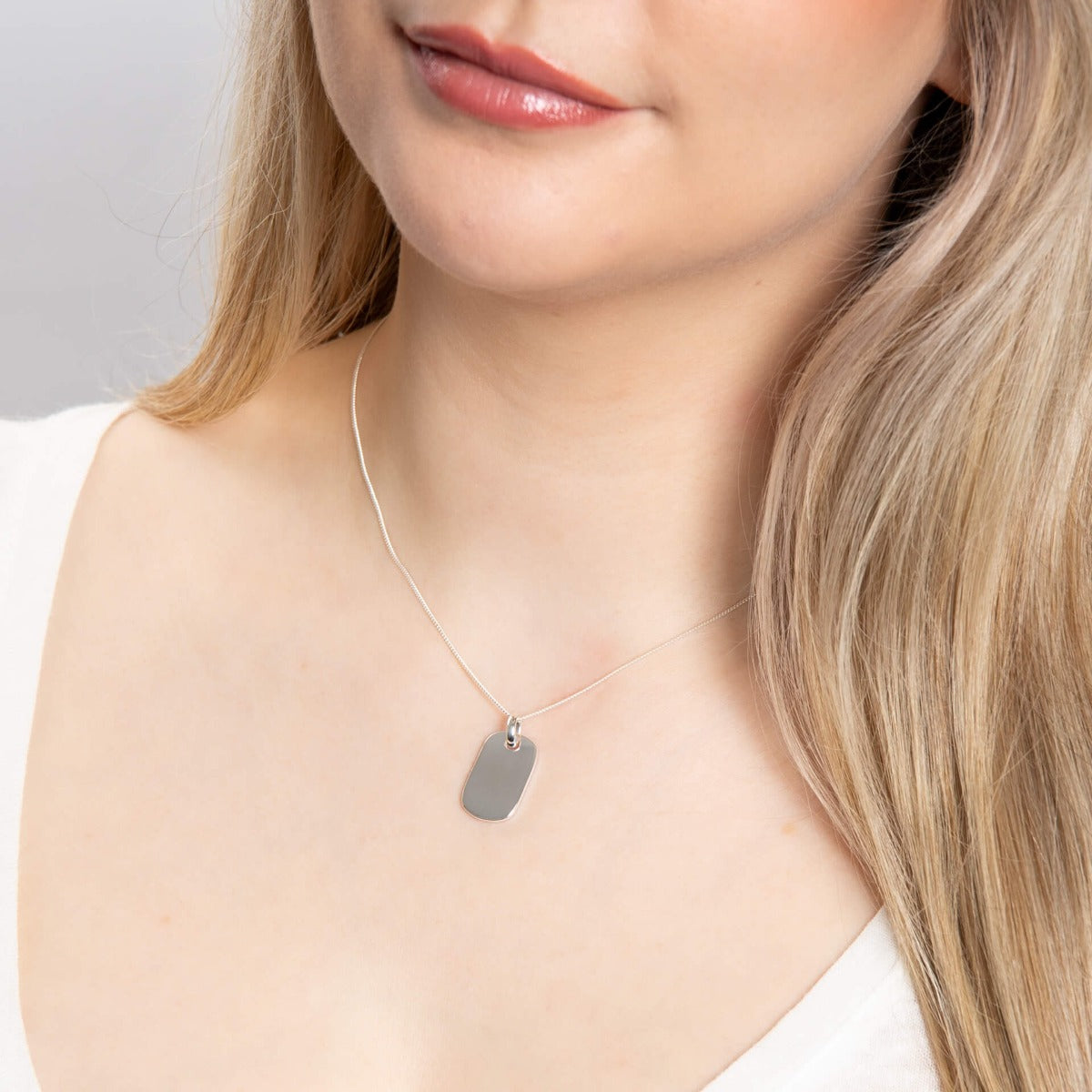Rounded Rectangle Tag Pendant