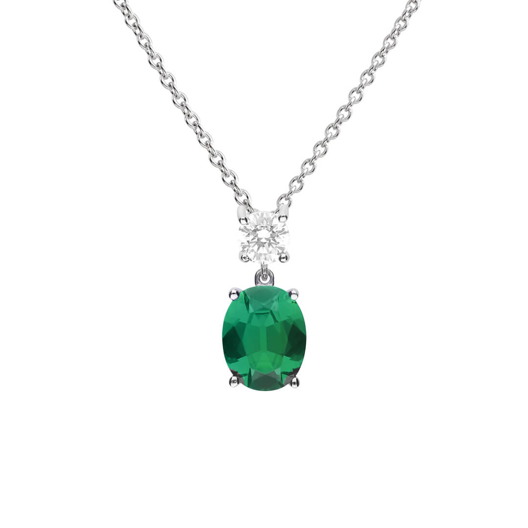 Oval Zirconia Drop Pendant