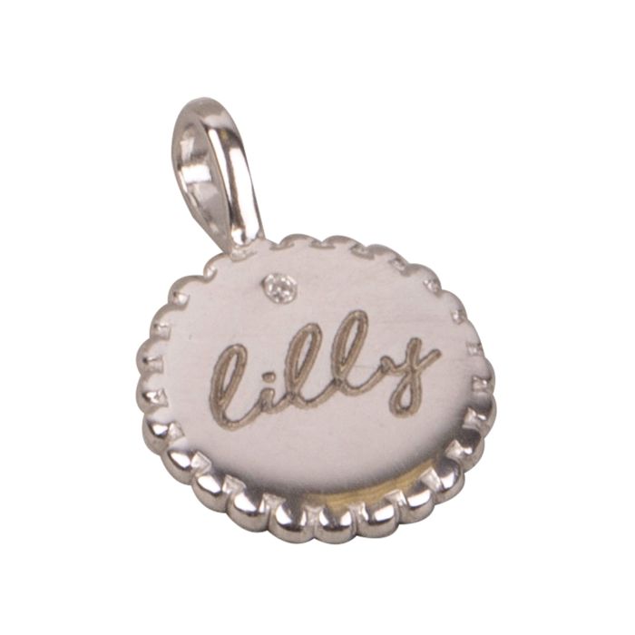 Round Stippled Edge Pendant