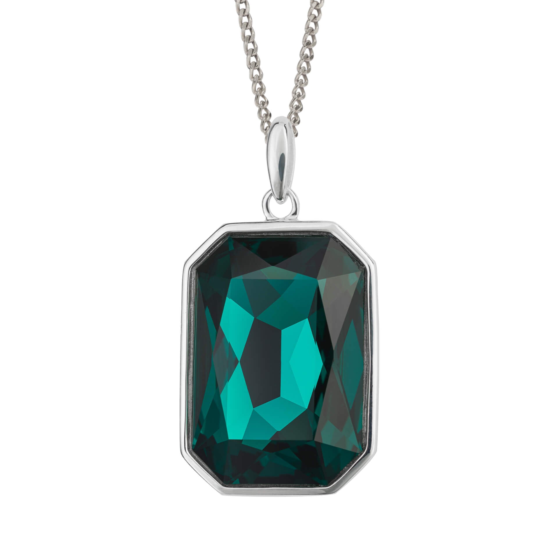 Elongated Octagon Crystal Pendant