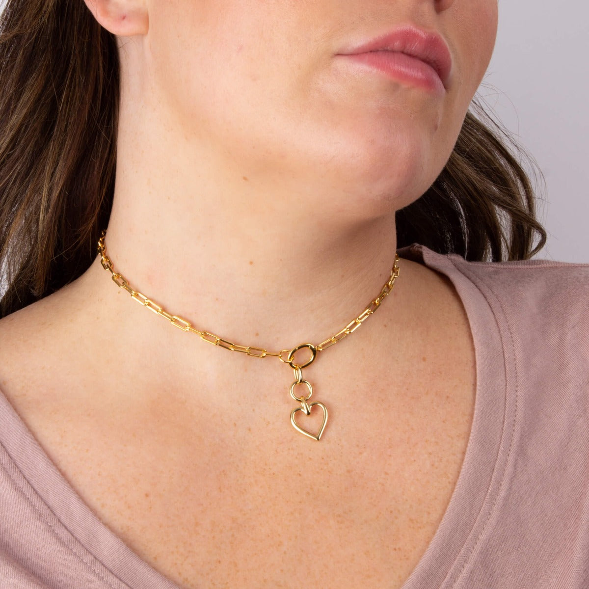 Open Link Charm Carrier Necklace