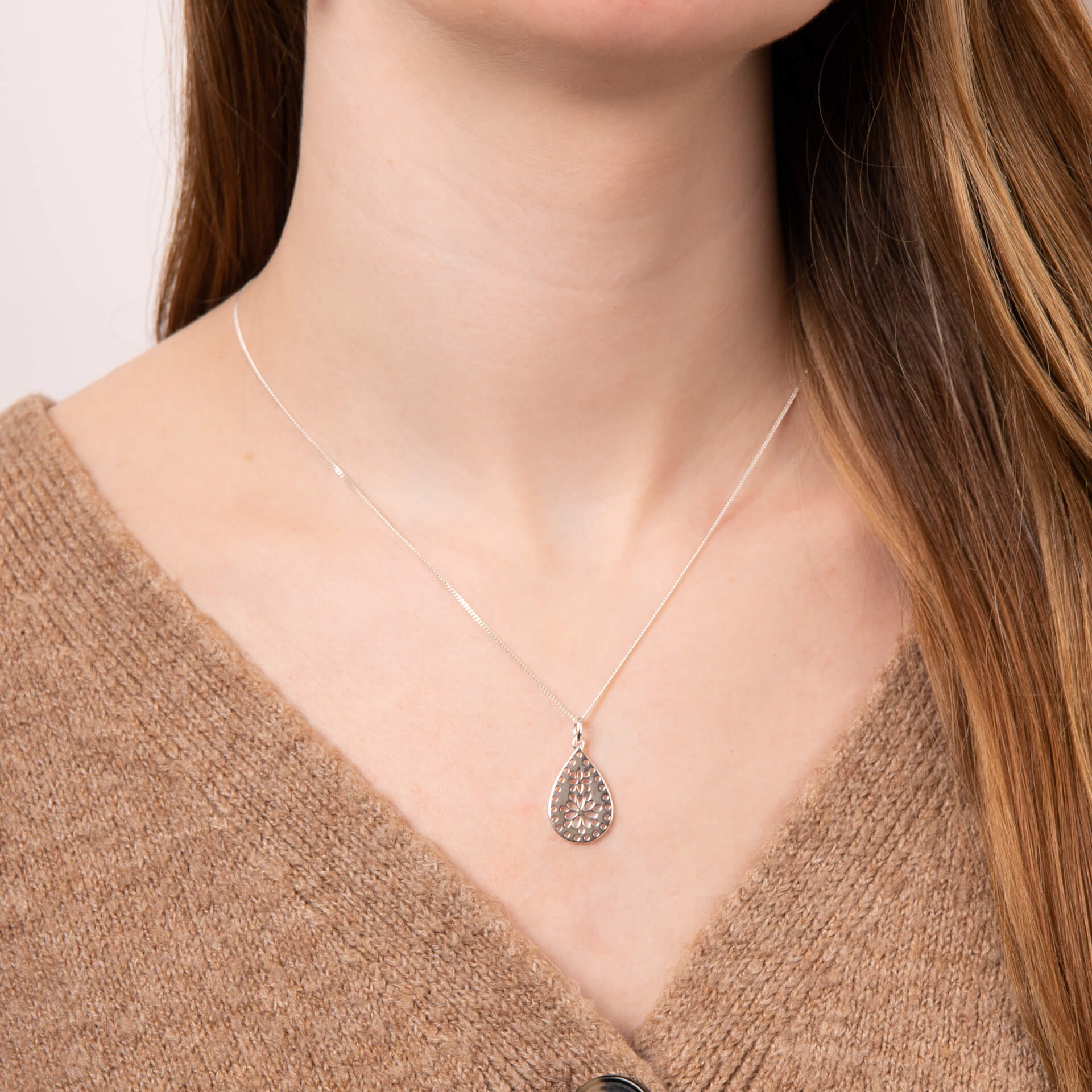 Cut Out Lace Pattern Pendant