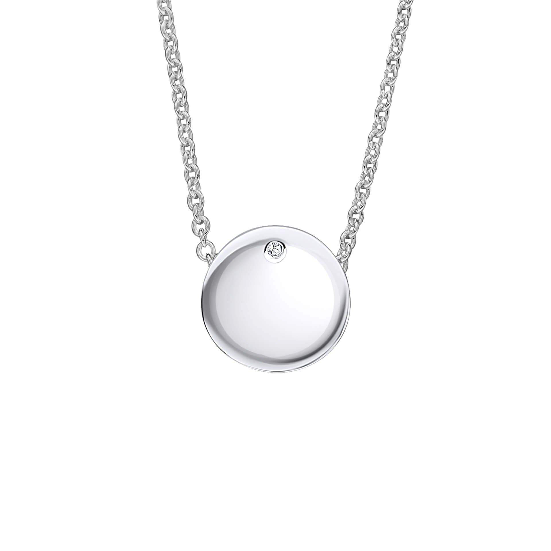 Pass-Through Round Pendant Charm with Diamond
