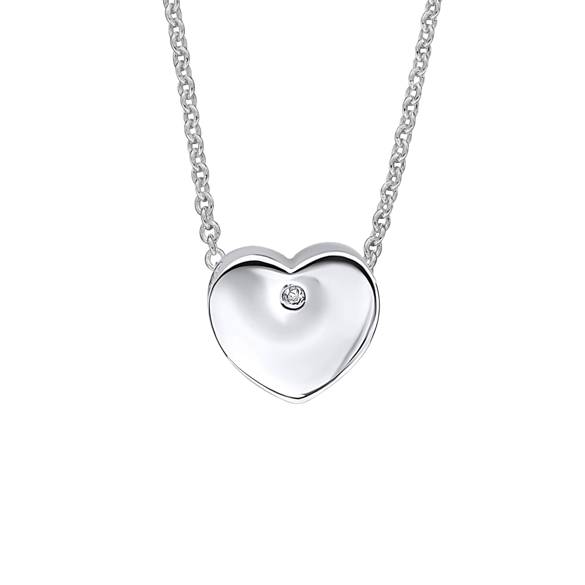 Pass-Through Heart Pendant Charm with Diamond