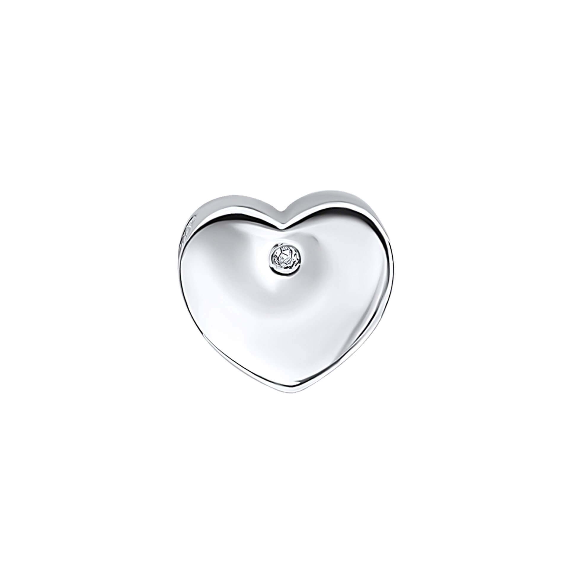 Pass-Through Heart Pendant Charm with Diamond