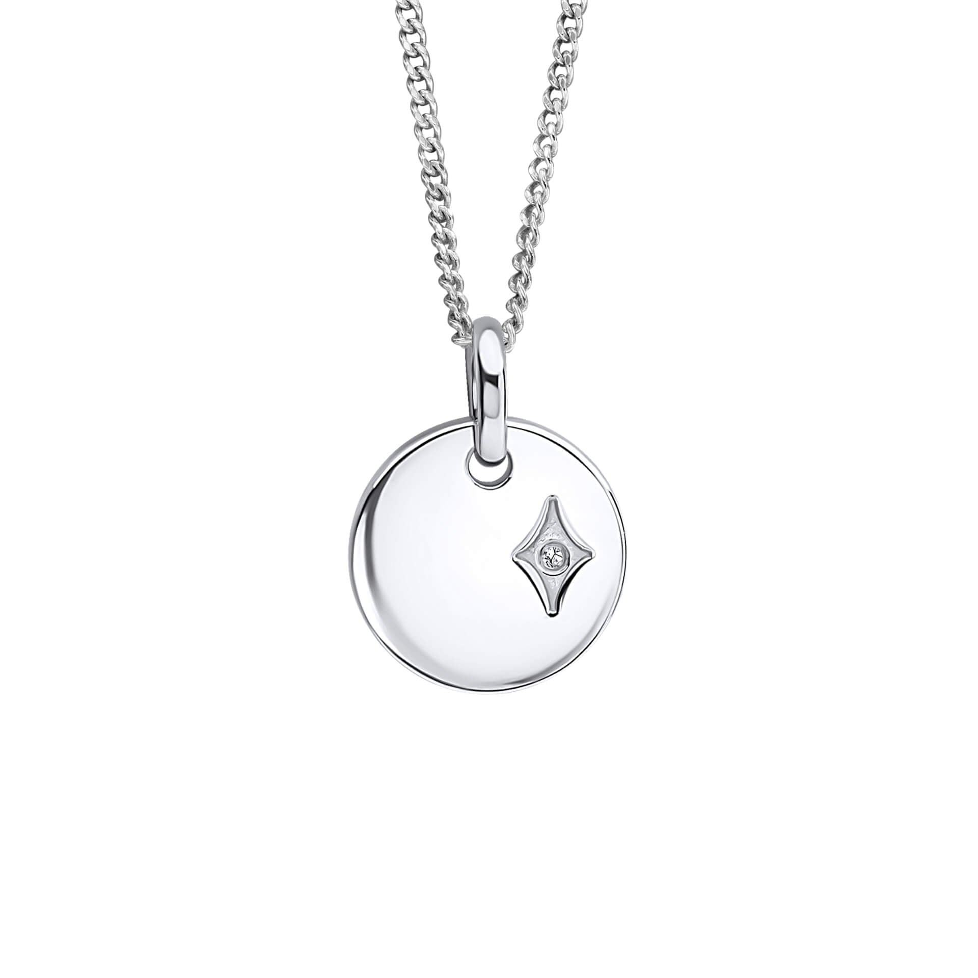 Round Pendant with Diamond Star