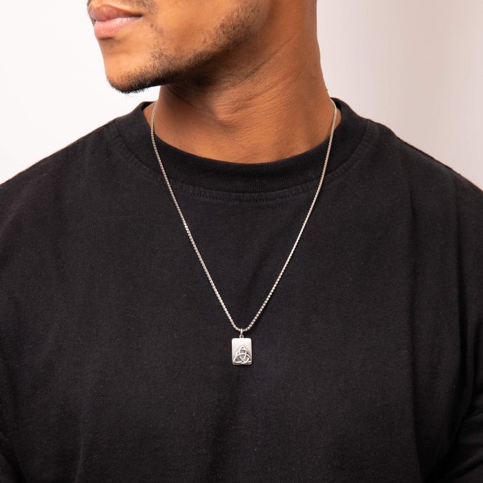 Oxidized Rectangular Trinity Pendant