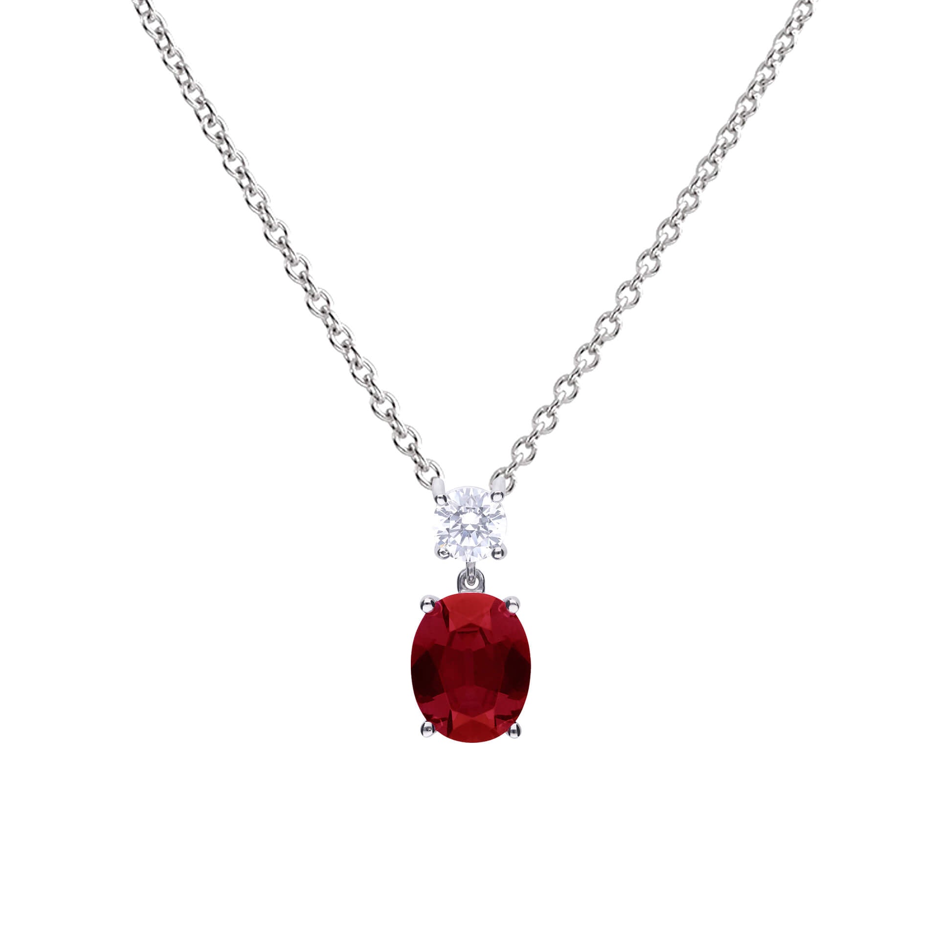 Oval Zirconia Drop Pendant