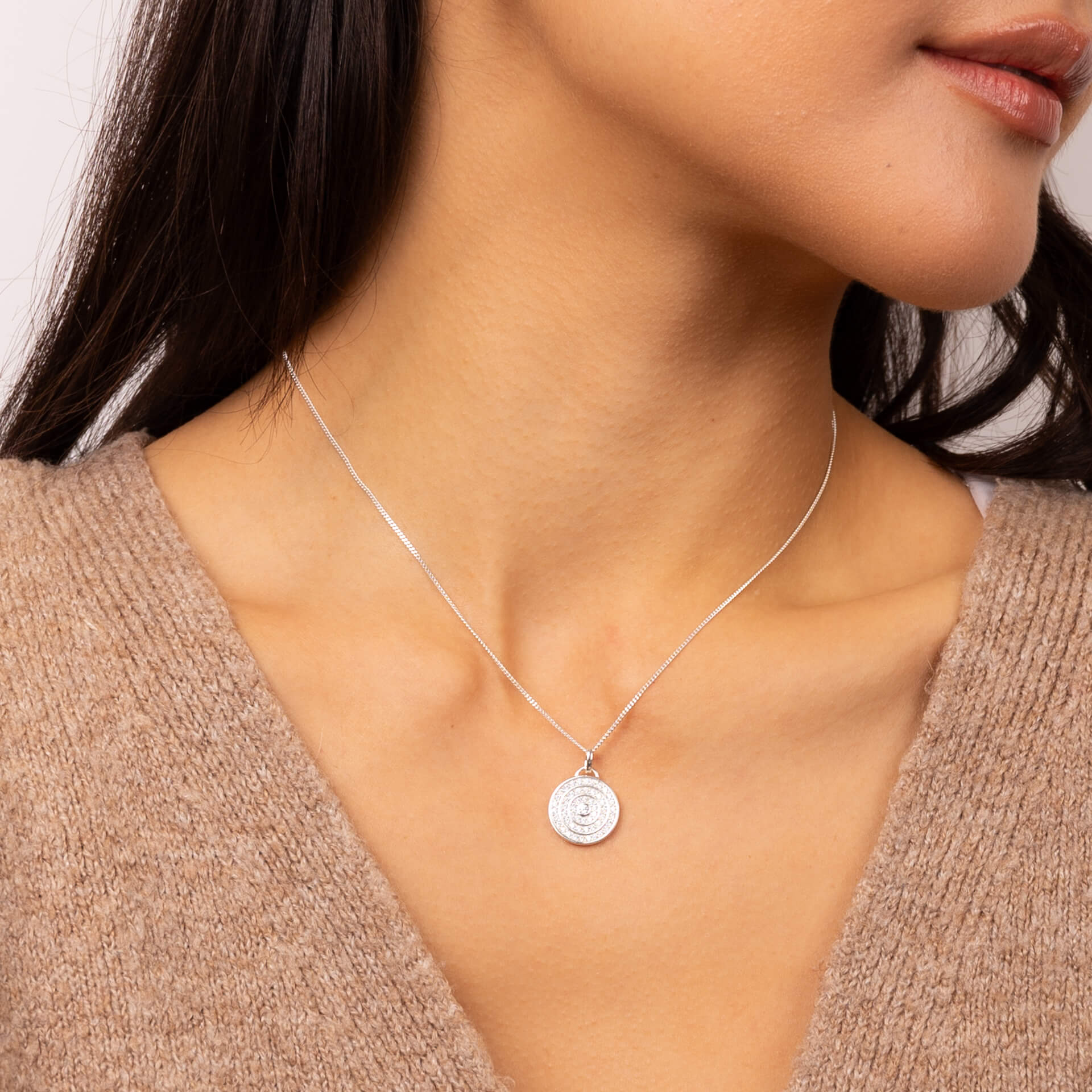 Channel Set Circular Pendant
