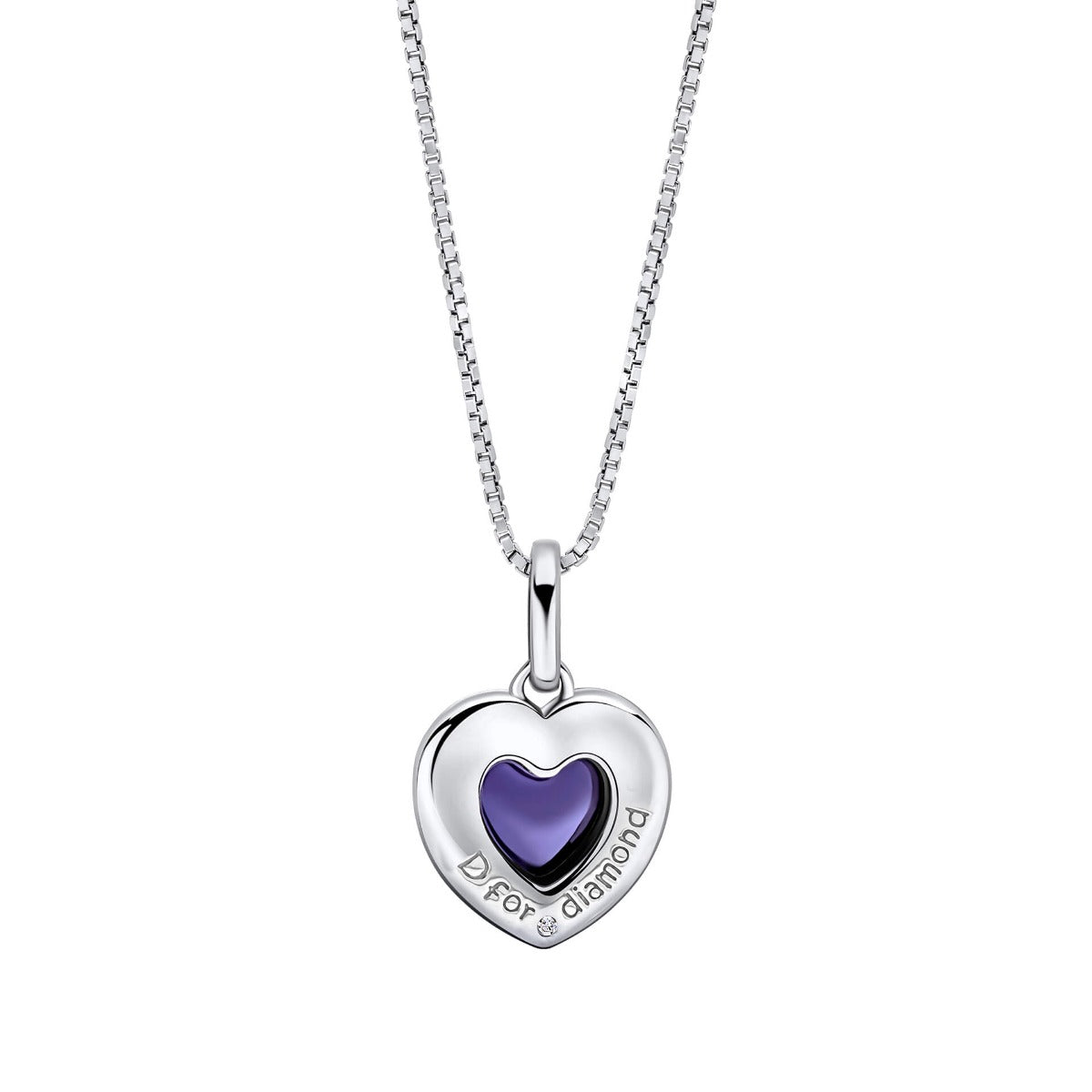 Heart Shape Mood Stone Pendant with Diamond