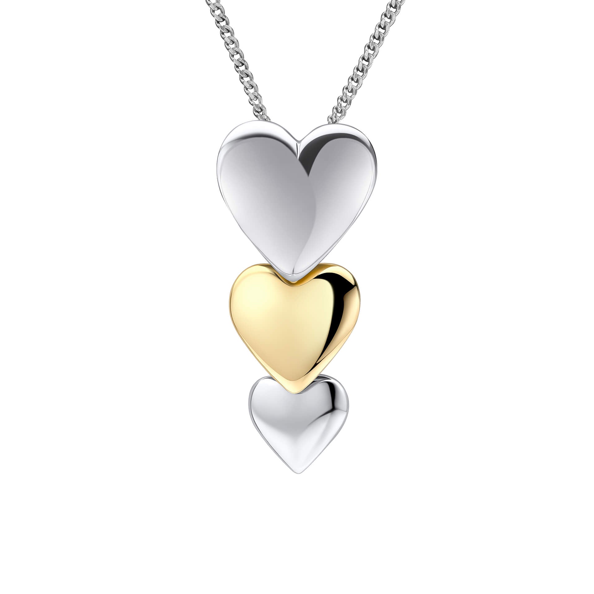 Cascading Hearts Drop Pendant