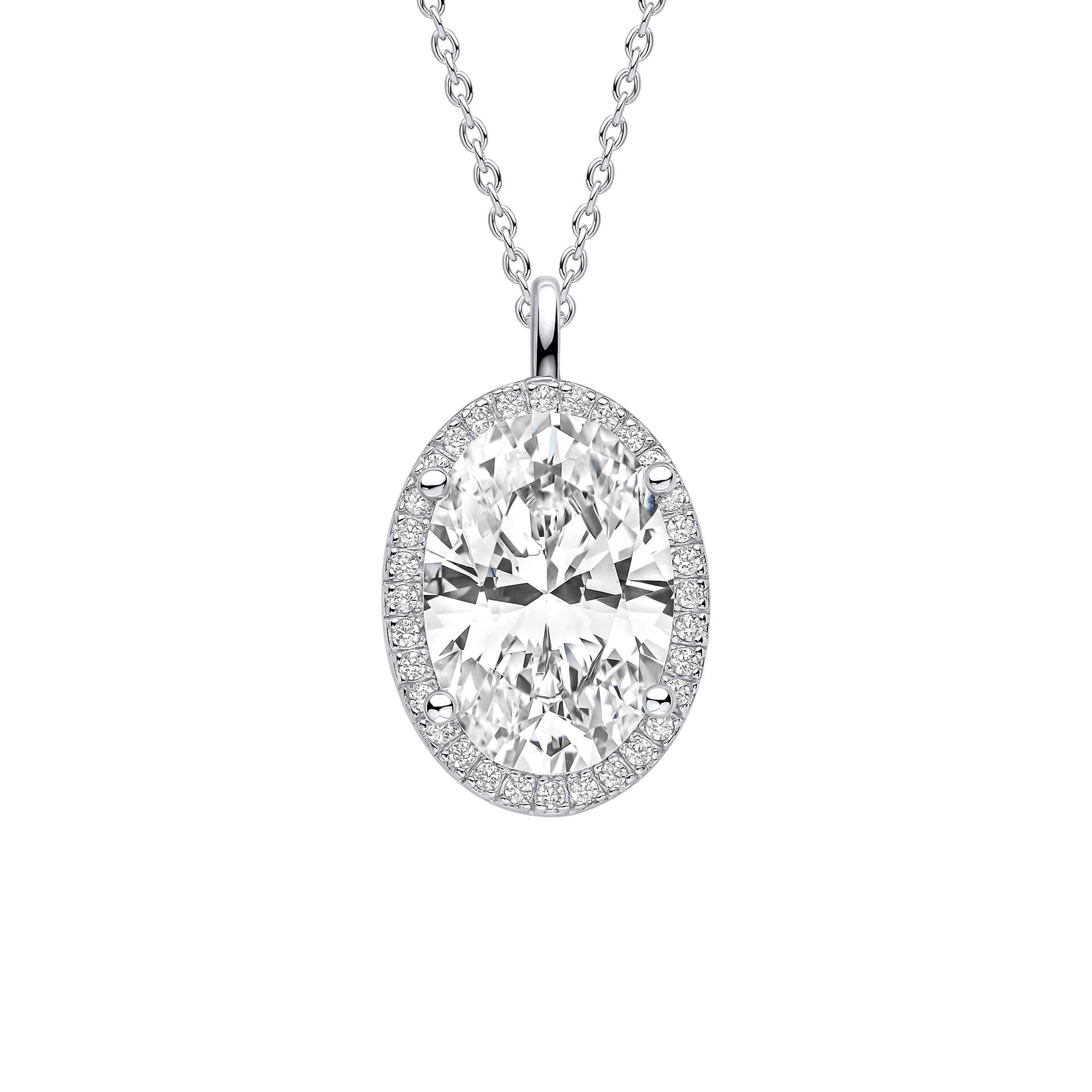 Oval Halo Pendant