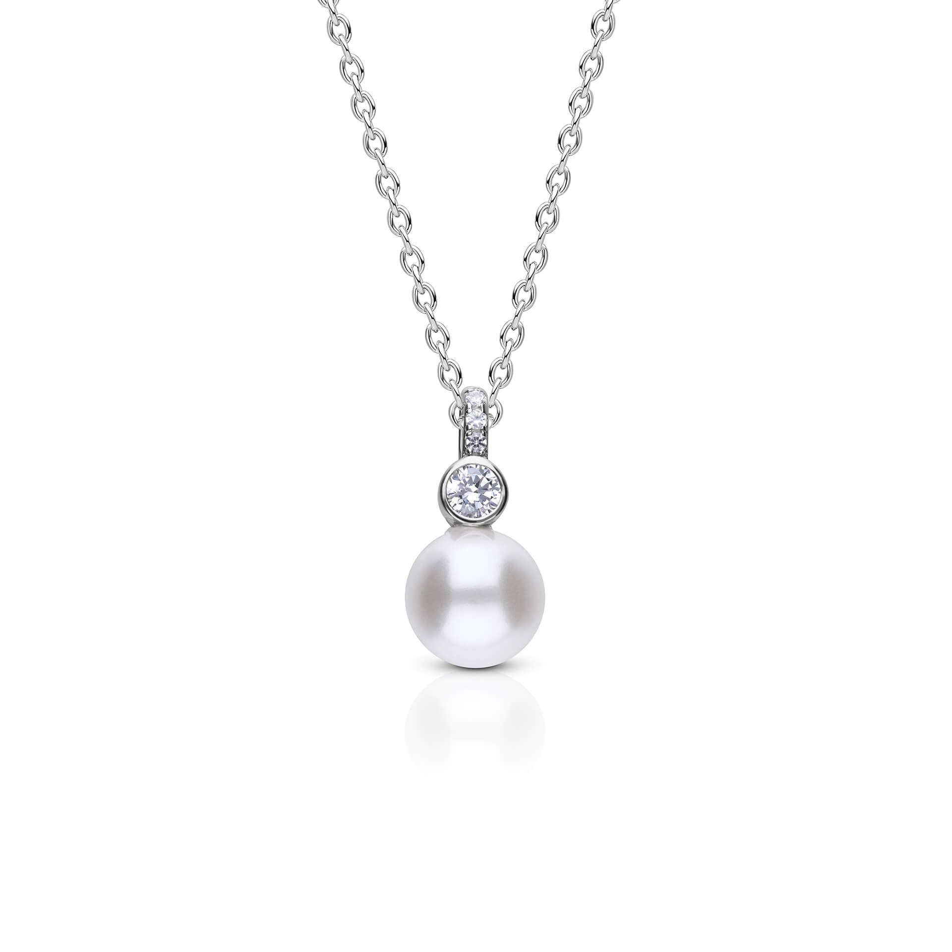 Shell Pearl Pendant with Zirconia Bale
