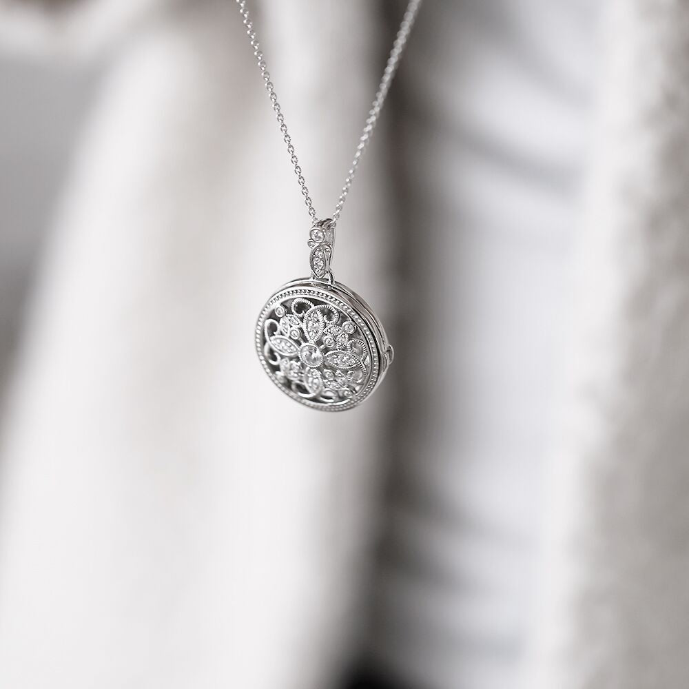 Round Medallion Filigree Locket