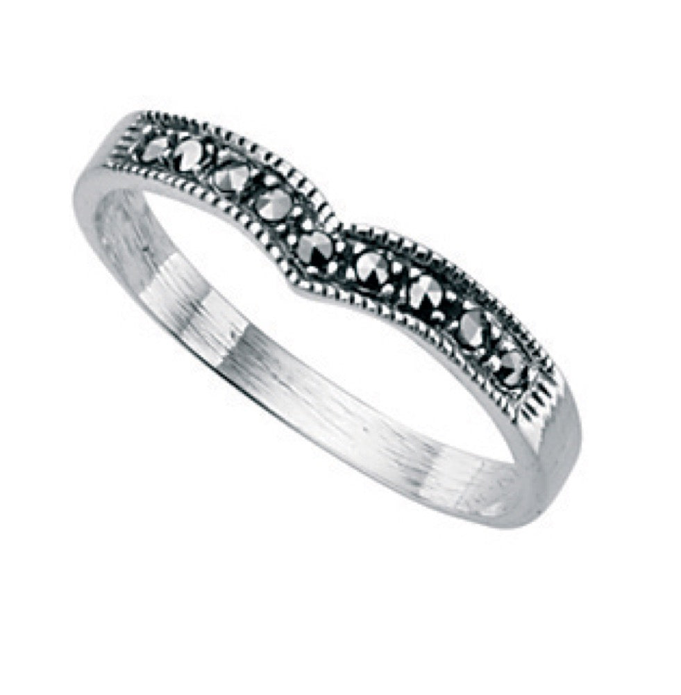 Marcasite Wishbone Ring