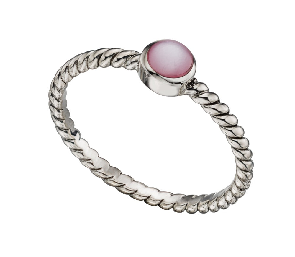 Twisted Pink Pearl Ring