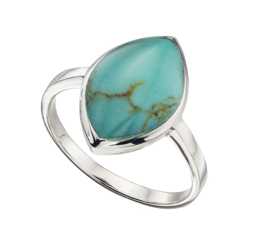 Marquise Imitation Turquoise Ring