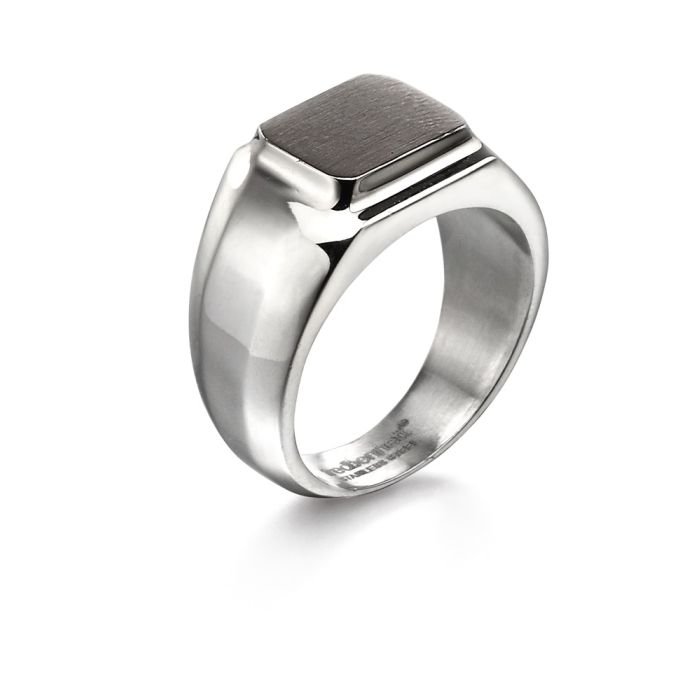Signet Ring with Gun Metal IP Detail