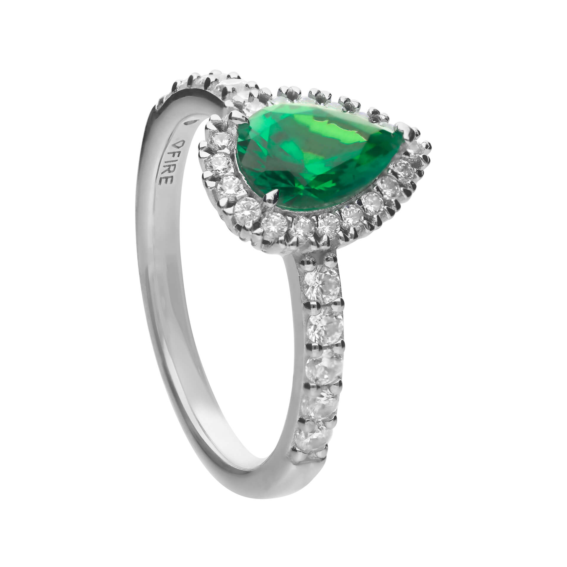 Teardrop and Pave Surround Ring
