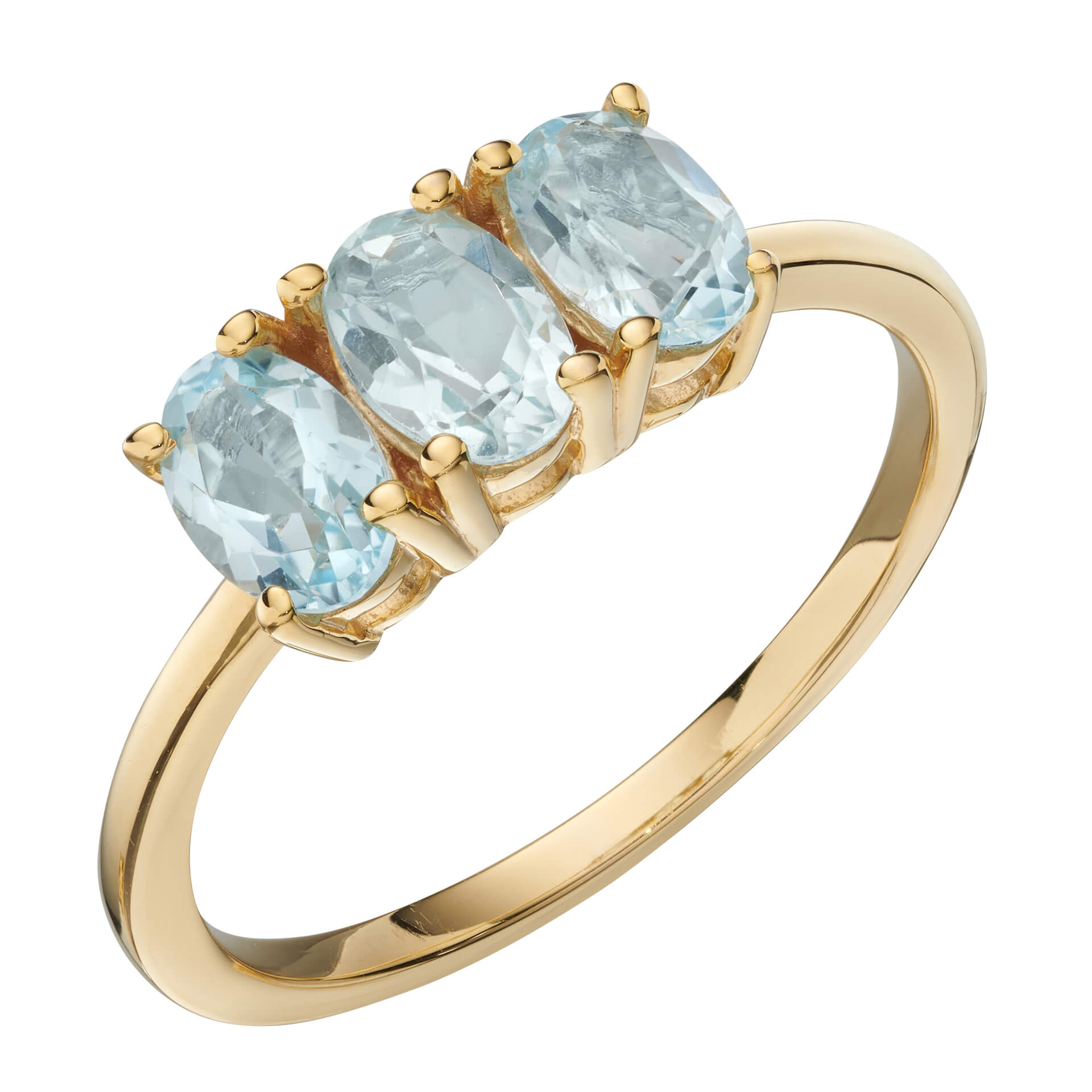 Trilogy Ring with Blue Topaz