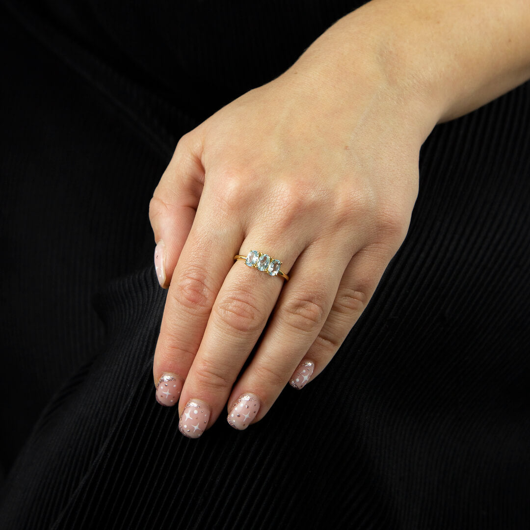 Trilogy Ring with Blue Topaz
