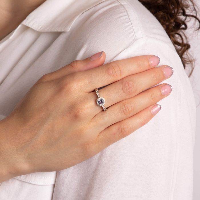 Blue Zirconia Pave Ring