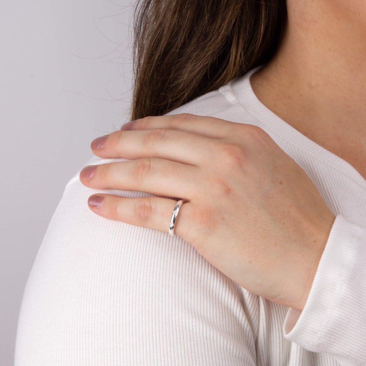 Starburst CZ Band Ring