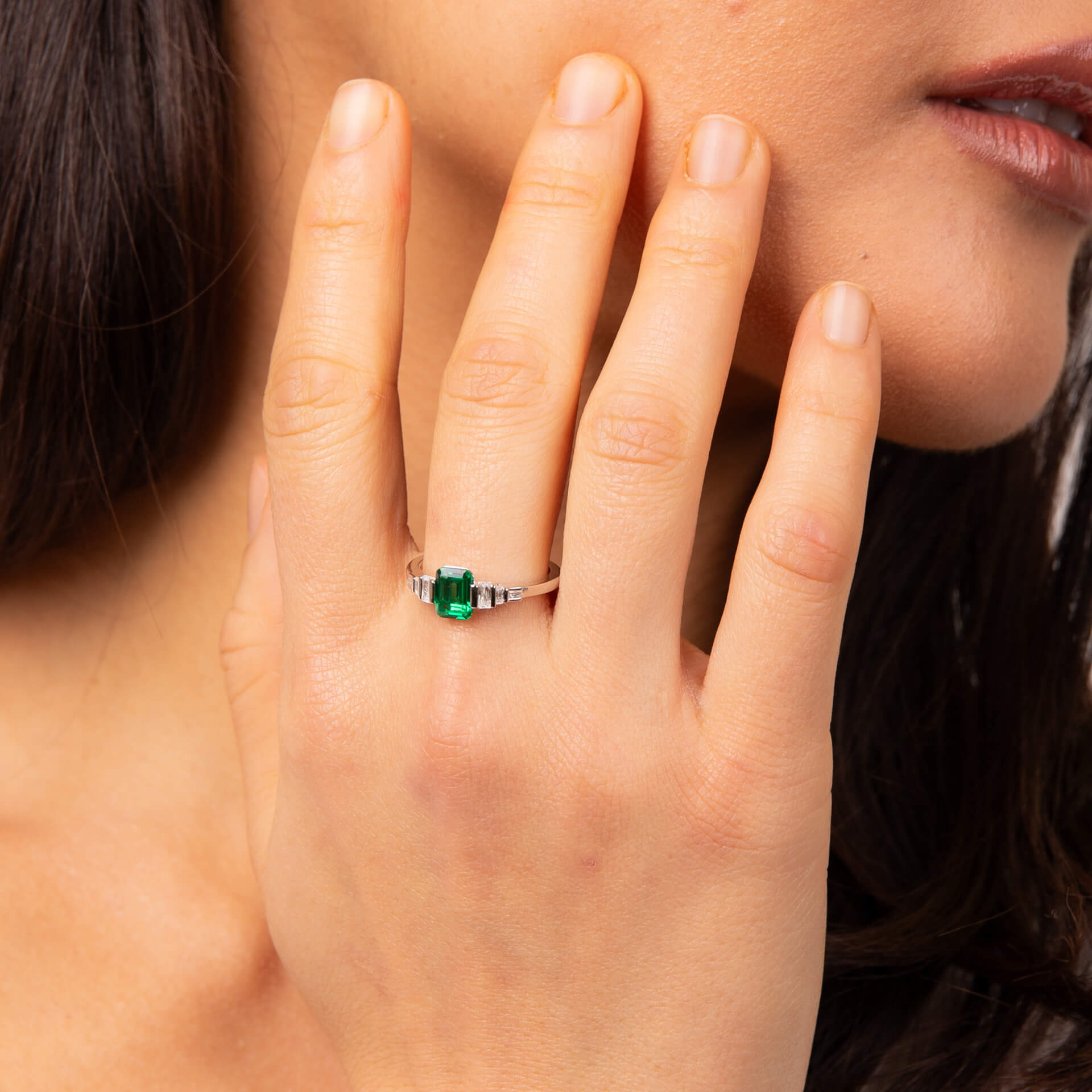 Emerald Cut Zirconia Ring